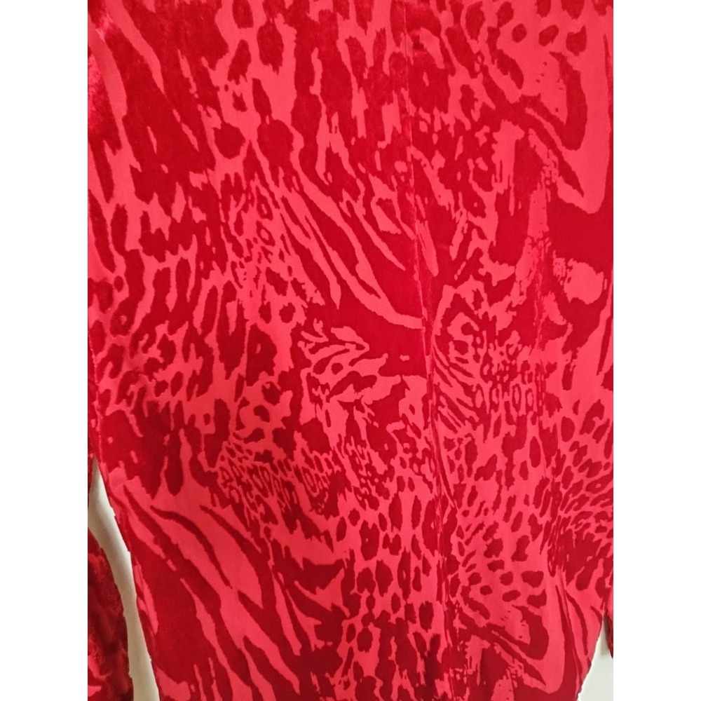Simply Vera Wang Top Red Velvet Burnout M Whimsigoth Vamp Animal Print Y2k 90's - Picture 8 of 12